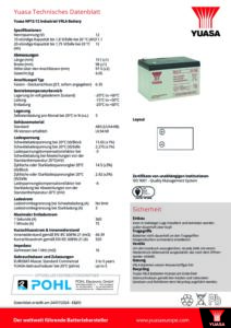 Yuasa_NP12-12_Bleiakku_AGM_VRLA_12V_12Ah_Datenblatt_POHL