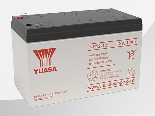 Yuasa NP12-12 – wartungsfreier Bleiakku mit VdS Zulassung 12Ah 12V