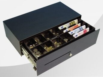 APG CashBases Micro Kassenschublade mit 4 Scheinfächern und 8 Münzfächern