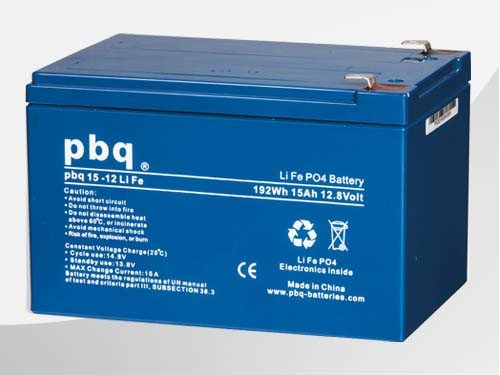LiFe Akku mit 12V und 15Ah • pbq LiFe 15-12 • LiFePO4