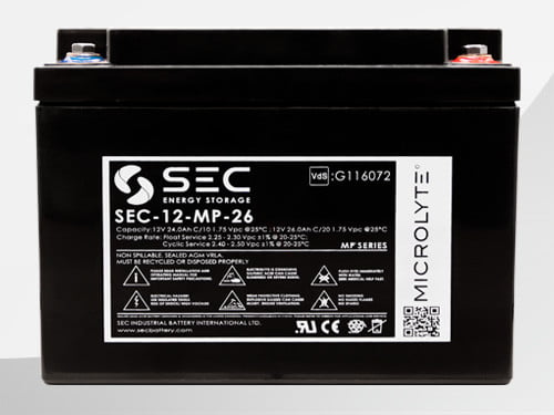 VRLA Bleiakku SEC 12-MP-26 VdS für Standardanwendungen